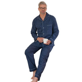 Pyjama flanelle Galaxy, Tour de poitrine : 4XL (136/140), Couleur : Bleu, par l’Homme Moderne.