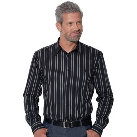 Chemise à rayures ministre, Encolure : 39/40, Couleur : Blanc/Noir, par l’Homme Moderne.