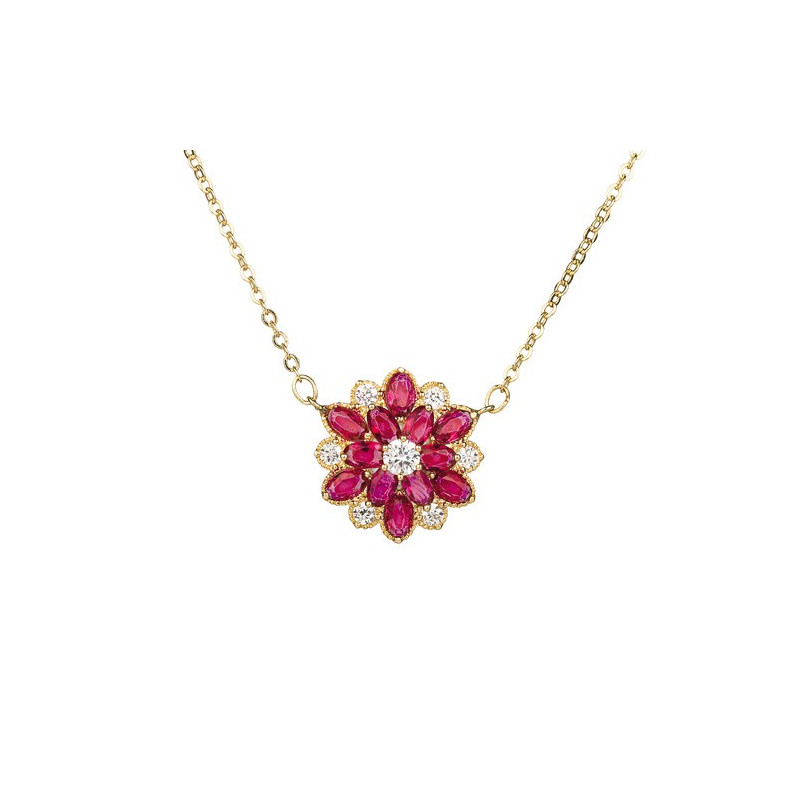 Collier fleur de rubis