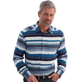 Chemise flanelle Navajo, Encolure : 41/42, Couleur : Bleu, par l’Homme Moderne.