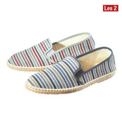 Chaussures en toile «bayadère» - les 2 paires