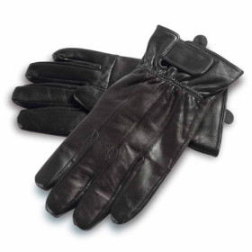 Gants en cuir, Taille des gants : M, Couleur : Noir, par l’Homme Moderne.