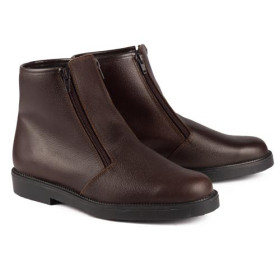 Boots fourrées double zip, Pointure : 40, Couleur : Marron, par l’Homme Moderne.