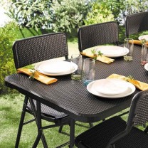 Ensemble de jardin «rotin» (1 table + 4 chaises)