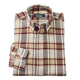 Chemise flanelle, Encolure : 2XL (45/46), Couleur : Bordeaux, par l’Homme Moderne.