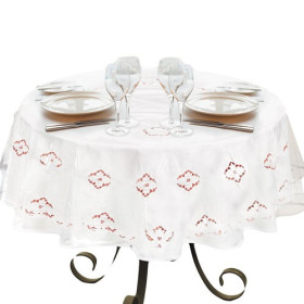 Protège-table transparent rond, par l’Homme Moderne.