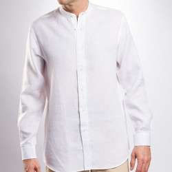 Chemise lin col mao