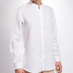 Chemise lin col mao