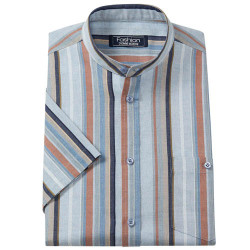 Chemisette rayée col mao