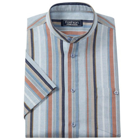 Chemisette rayée col mao