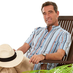 Chemisette rayée col officier