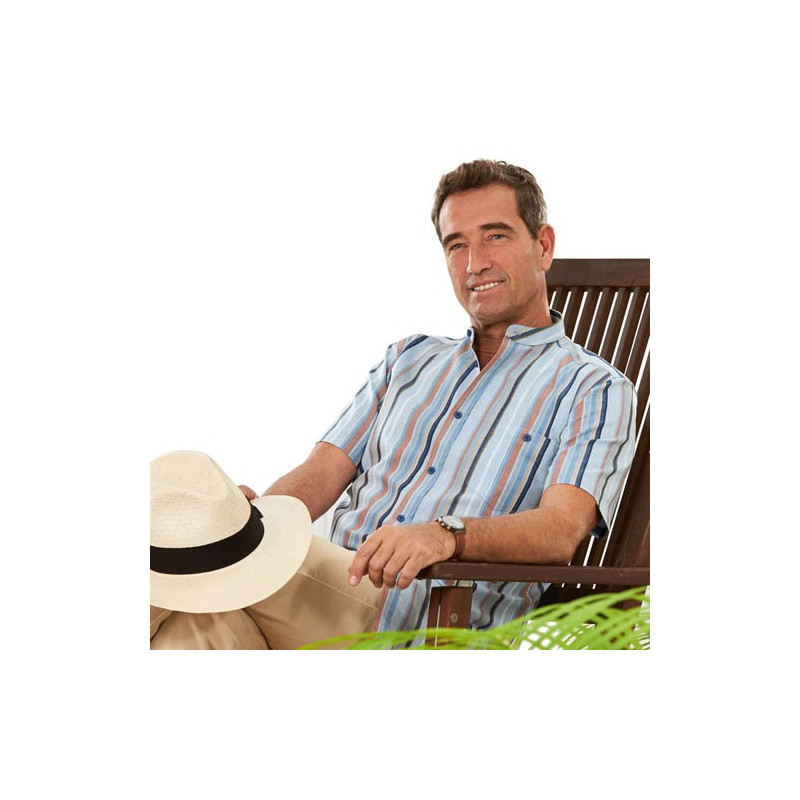 Chemisette rayée col mao