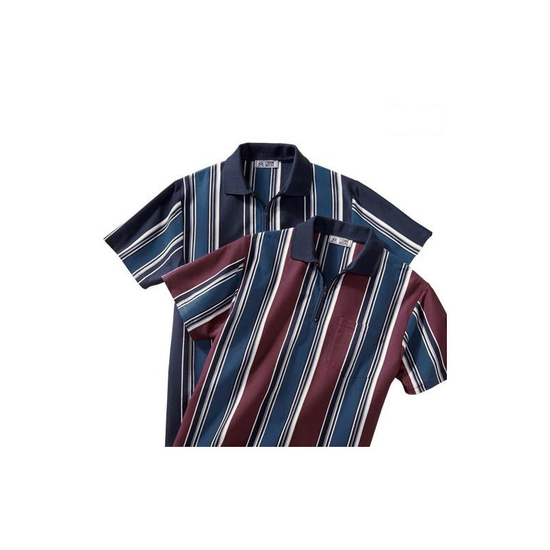 Polos zippés rayés - les 2