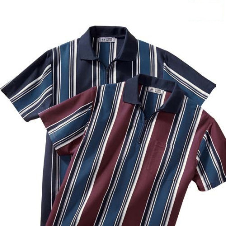 Polos zippés rayés - les 2