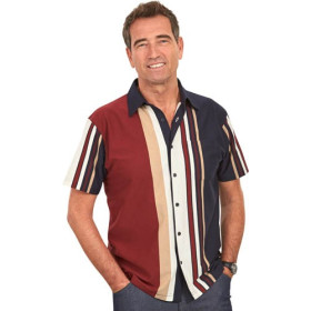 Chemisette jersey Club, Tour de poitrine : M (96/100), Couleur : Bordeaux/Marine, par l’Homme Moderne.