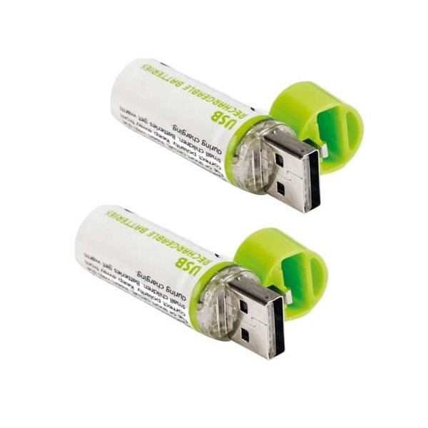 Piles rechargeables "USB CHARGE" - les 2