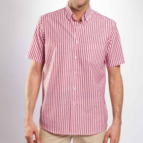 Chemisette rayée Summer, Encolure : 41/42, Couleur : Rouge, par l’Homme Moderne.
