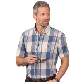 Chemisette denim-style, Encolure : M (39/40), Couleur : Bleu, par l’Homme Moderne.