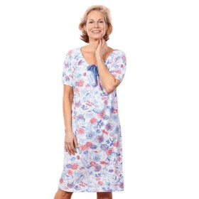 Chemise de nuit Élisa, Taille : 38/40, Couleur : Bleu/Rose, par l’Homme Moderne.