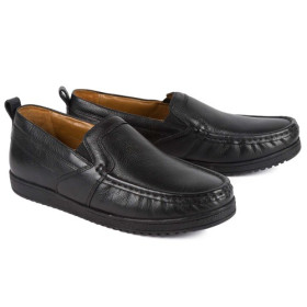 Mocassins antichoc à coussin d’air, Pointure : 42, Couleur : Noir, par l’Homme Moderne.