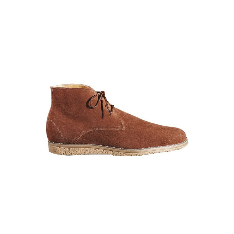 Derbys montants cuir velours