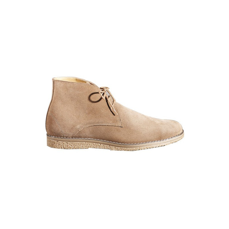 Derbys montants cuir velours Taupe