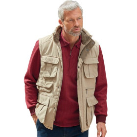 Gilet reporter thermique, Tour de poitrine : 4XL (136/140), Couleur : Beige, par l’Homme Moderne.