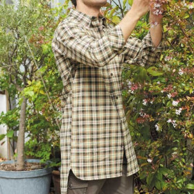 Chemise extra-longue, Encolure : 39/40, Couleur : Kaki, par l’Homme Moderne.
