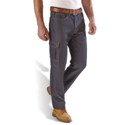 Pantalon denim infroissable coupe battle