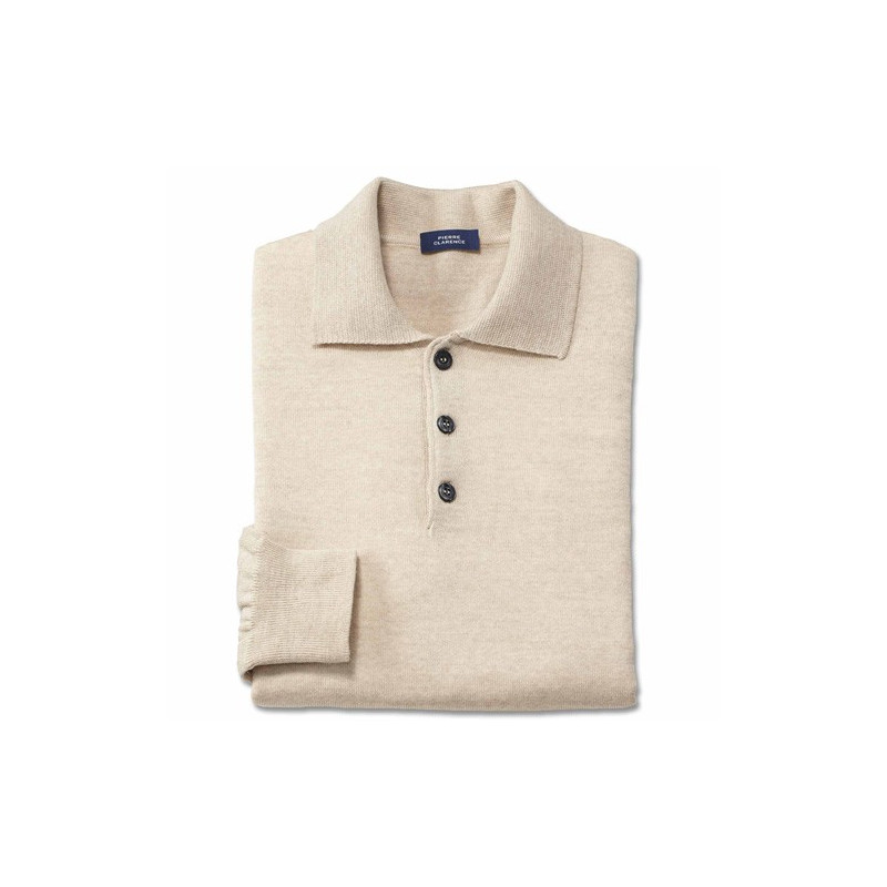 Pull col polo mérinos Pierre Clarence®