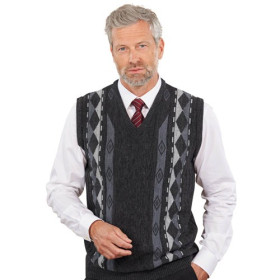 Débardeur jacquard laine, Tour de poitrine : M (96/100), Couleur : Gris, par l’Homme Moderne.