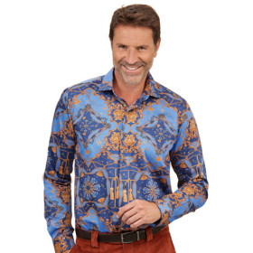 Chemise bleu Medicis, Encolure : 39/40, Couleur : Bleu/Or, par l’Homme Moderne.