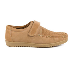 Chaussures à scratch cuir tressé coussin d'air