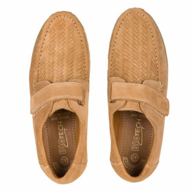Chaussures à scratch cuir tressé coussin d'air