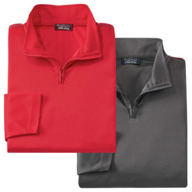 Polos clim-soft - les 2, Tour de poitrine : XL (112/116), Couleur : Anthracite/Rouge, par l’Homme Moderne.