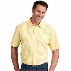 Chemisette seersucker ligne confort, Encolure : 43/44, Couleur : Jaune, par l’Homme Moderne.