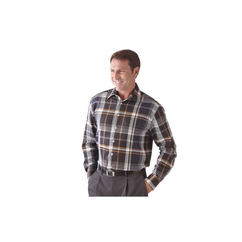 Chemise flanelle à carreaux camel et noir