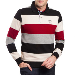 Polo maille ethnic blue