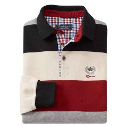 Polo maille ethnic blue