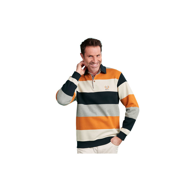 Polo maille ethnic blue