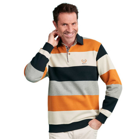 Polo maille ethnic blue