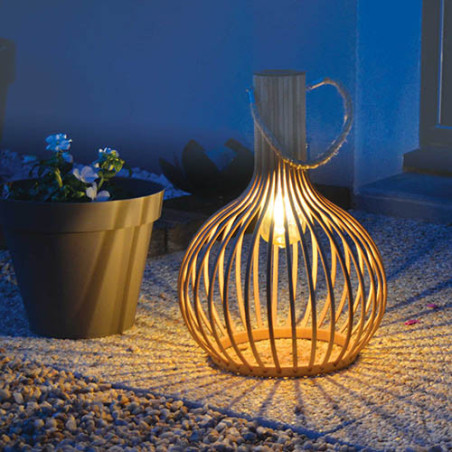 Lanterne solaire bambou