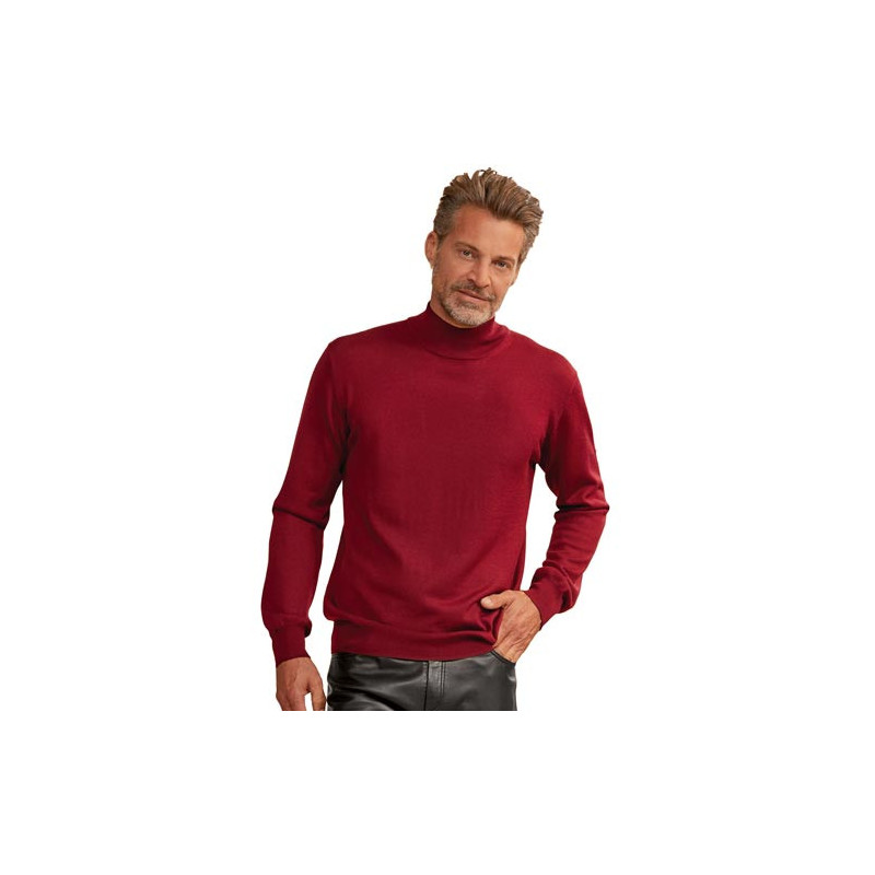 Pull Col Montant Mérinos et Soie