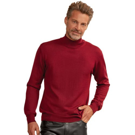 Pull Col Montant Mérinos et Soie