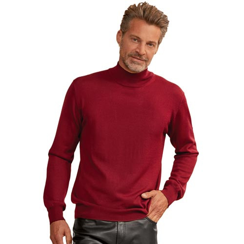 Pull Col Montant Mérinos et Soie