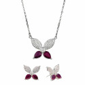 La parure Papillons rubis