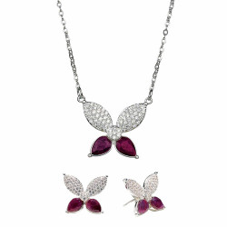 La parure Papillons rubis
