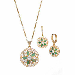 La parure médaillons émeraudes