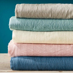 Drap plat Anouck BlanClarence®, Couleur : Beige lin, Dimension : 180 x 300 cm, par l’Homme Moderne.