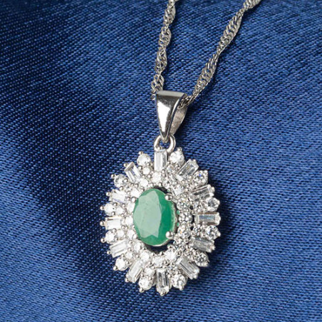 Pendentif goutte d’émeraude